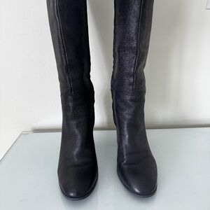 Kenneth Cole Knee High Black Leather Boots